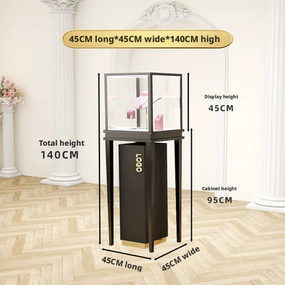 Glass Countertop Display Case for Jewelry Store Wooden Showcase