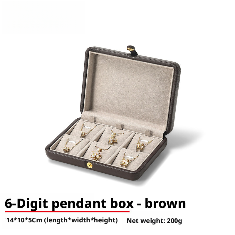 PU Leather Jewelry Box, Travel Ring Pendant Organizer, 8-Slot Snap Display Case Jewelry Supplies
