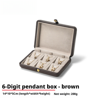 PU Leather Jewelry Box, Travel Ring Pendant Organizer, 8-Slot Snap Display Case Jewelry Supplies