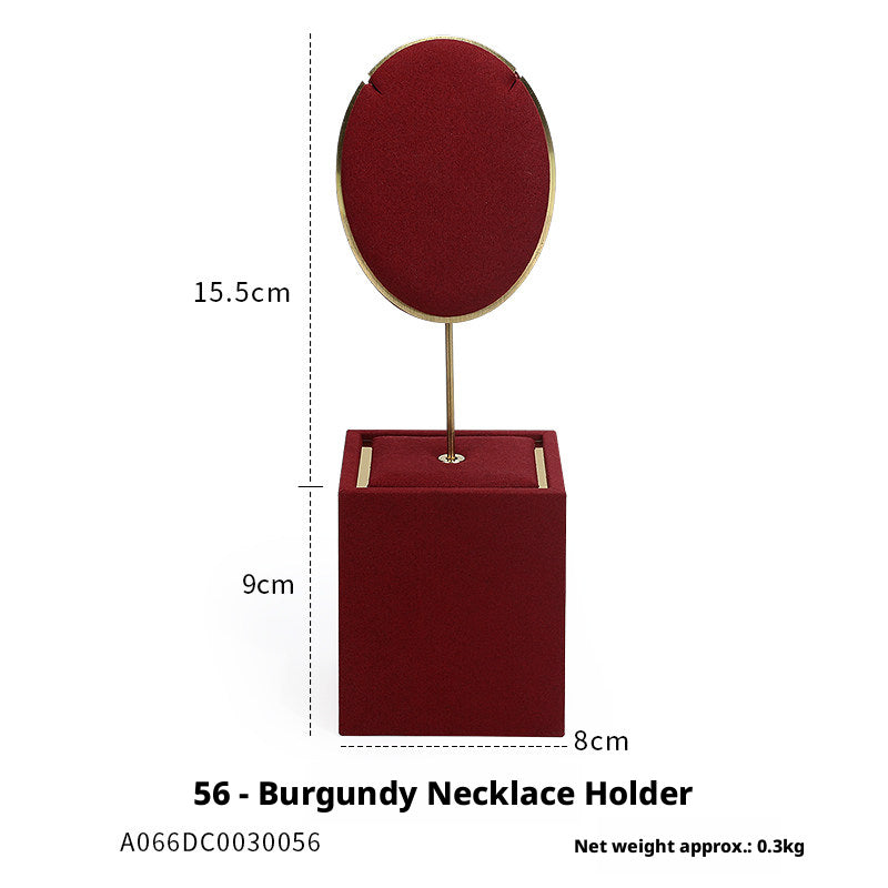 Elegant Metal Velvet Jewelry Organizer Display Props for Countertop