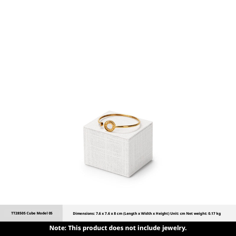 White Linen Jewelry Display Set with Multi-Level Risers for Vendors