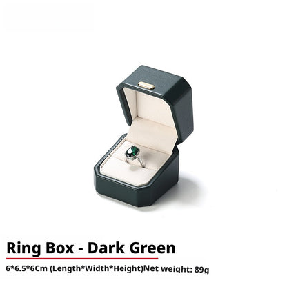 PU Leather Ring Box | Golden Velvet Interior for Engagement