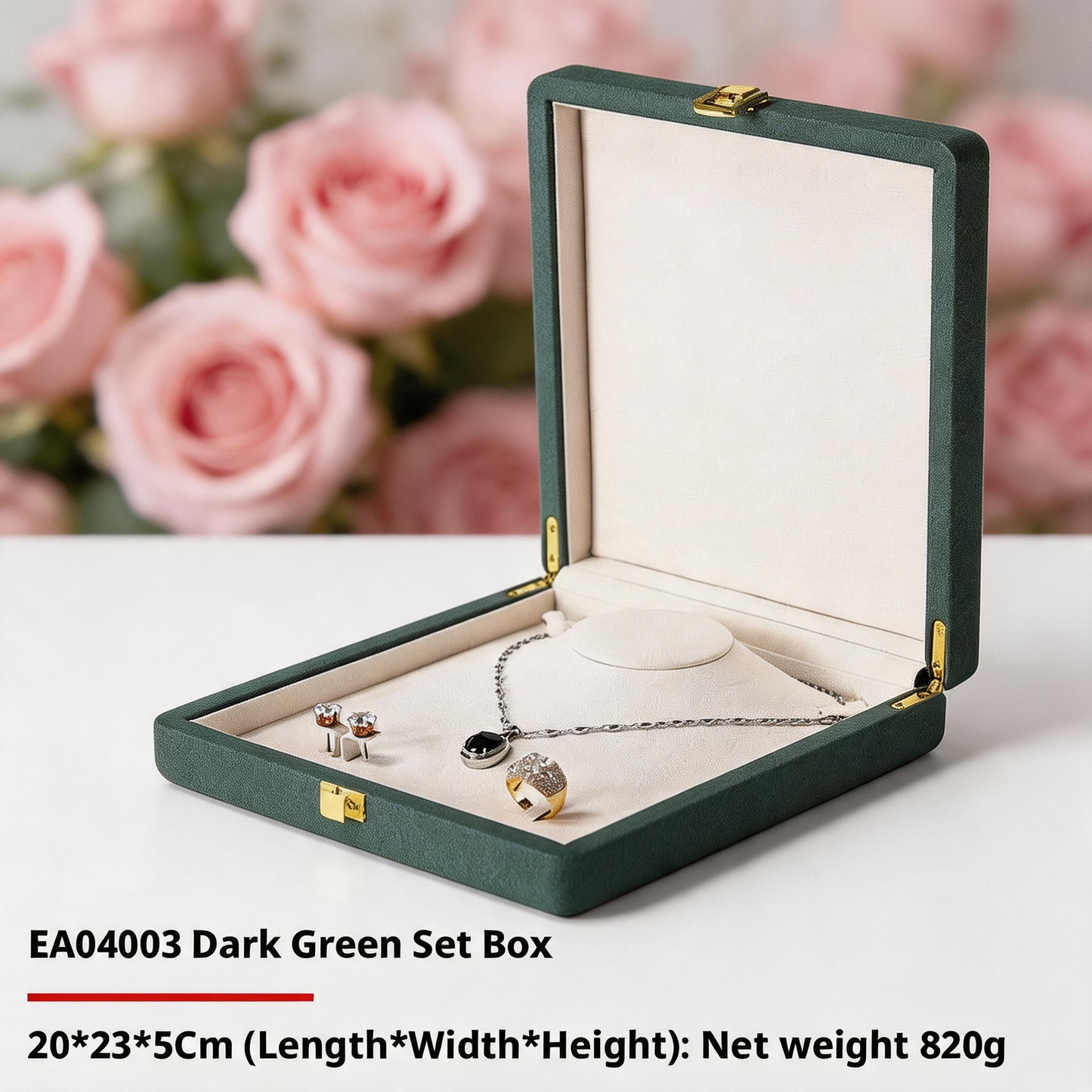 Wooden Double Door Jewelry Box, Large Capacity Storage Organizer for Earrings Bracelets