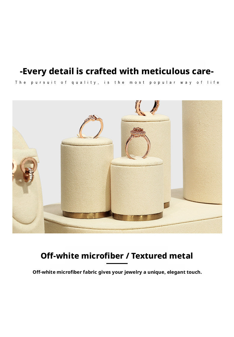 Beige Velvet Necklace Bust and Countertop Display Stands