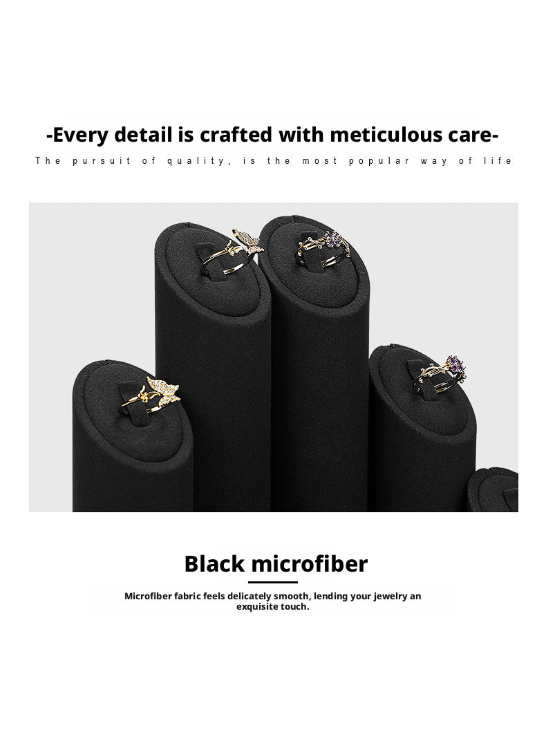 Finger Ring Display Tray - Black Metal Holder for Counter