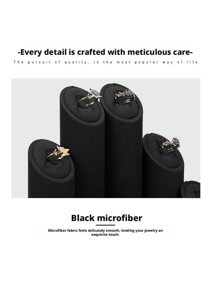 Finger Ring Display Tray - Black Metal Holder for Counter