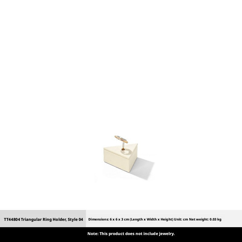 Beige Suede Ring Display Stand with Multi-Level Steps for Vendors