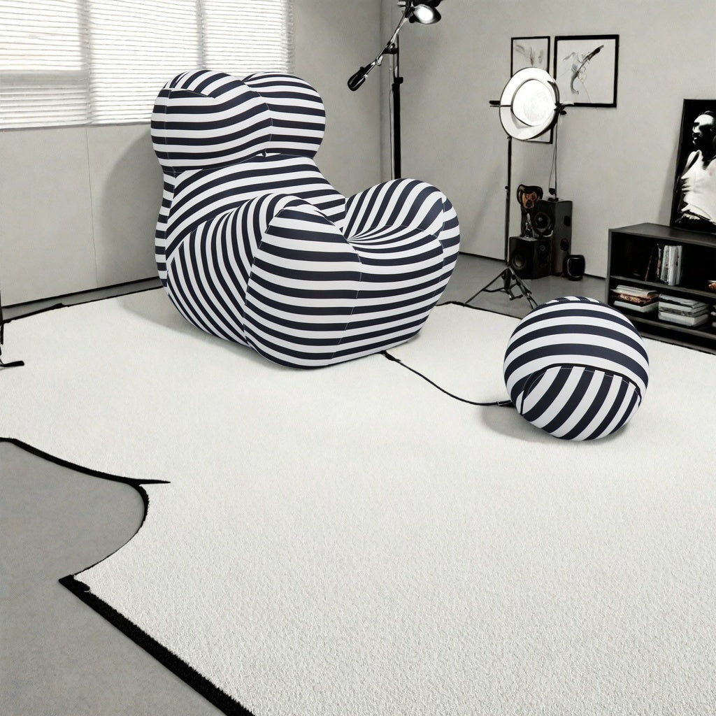 Compress  sofa-YF496-2 BLACK+WHITE
