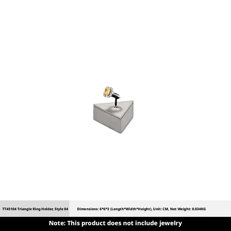Gray Suede Ring Display Stand with Multi-Level Steps for Vendors
