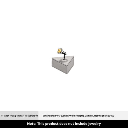 Gray Suede Ring Display Stand with Multi-Level Steps for Vendors