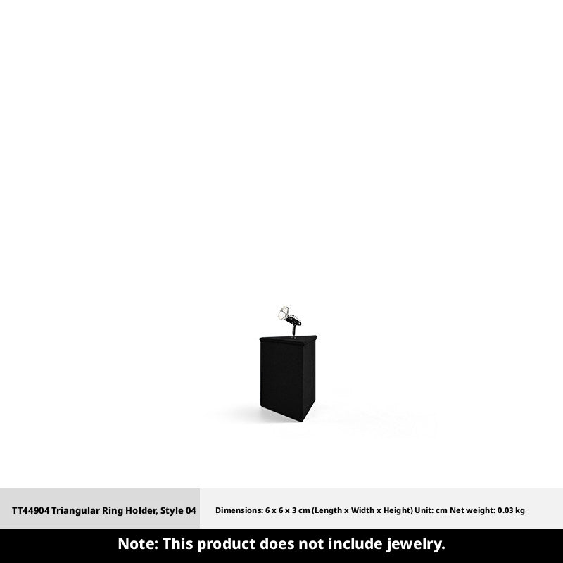 Black Suede Ring Display Stand with Multi-Level Steps for Boutique