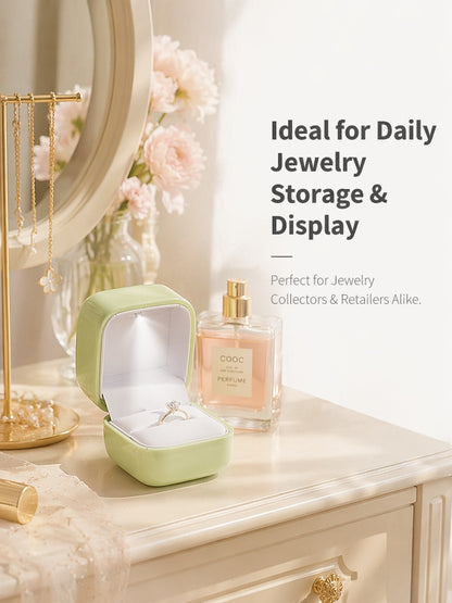 10PCS Jewelry Organizer Box with LED Light, Locking plastic Case for ring
