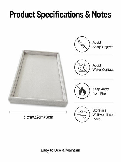 Velvet Jewelry Display Tray for Necklaces, Ring Showcase Organizer, Countertop Holder