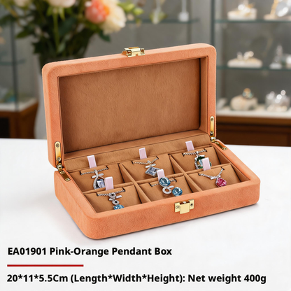 Jewelry Organizer Case, Velvet Gift Box for Rings Necklaces, Present for Her