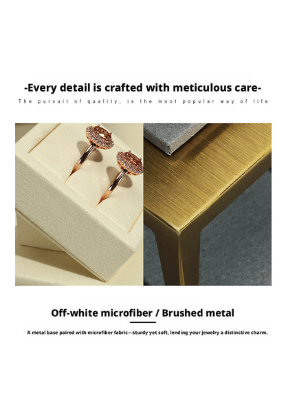 Metal Jewelry Display Stand - 2 Tier Iron Riser for Showcase