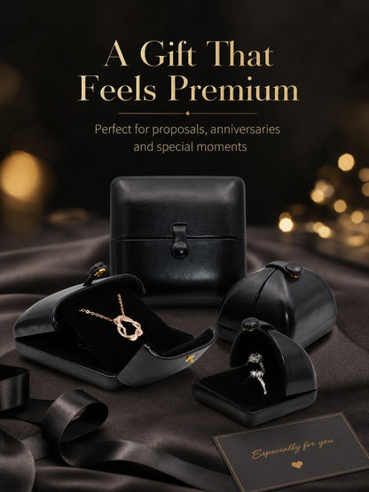 5PCS Black PU Leather Snap Jewelry Box, Faux Leather Ring Earring Bangle Pendant Case