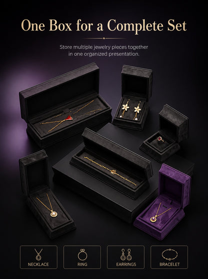 5PCS Velvet Jewelry Box, Suede Gift Packaging Case for Rings Earrings Necklaces