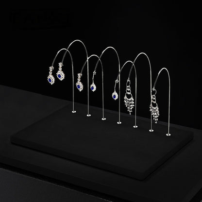 Black Metal Earring Display Stand with Curved Arms for Vendors