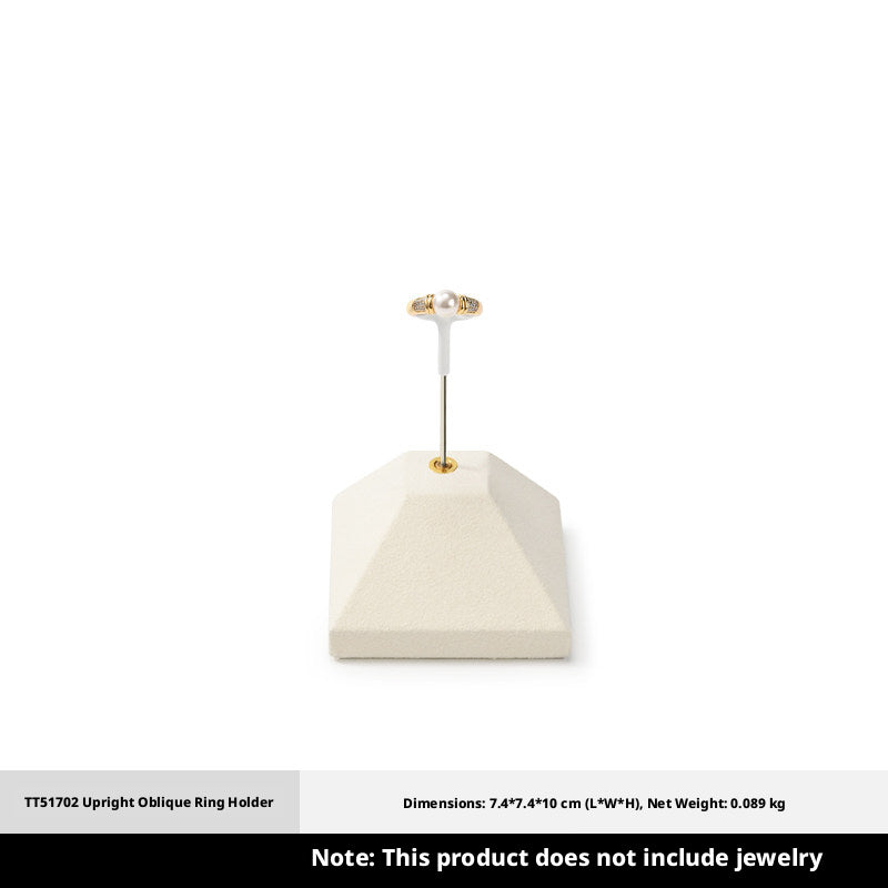 Beige Suede Jewelry Display Set with Pyramid Risers for Vendors