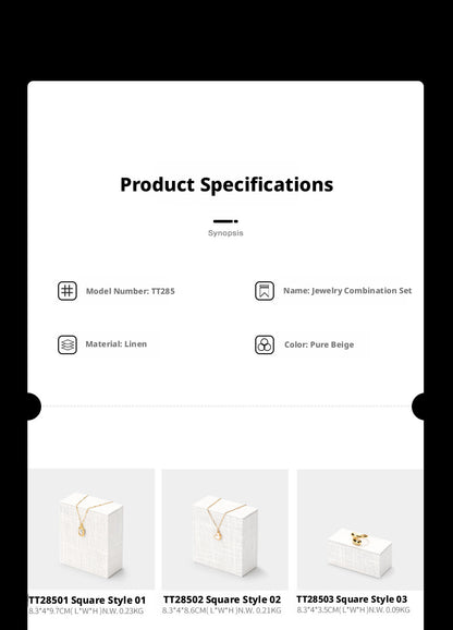 White Linen Jewelry Display Set with Multi-Level Risers for Vendors