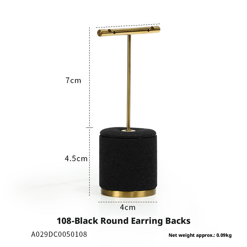 Luxury Black Suede Necklace Bust and Display Stand Set