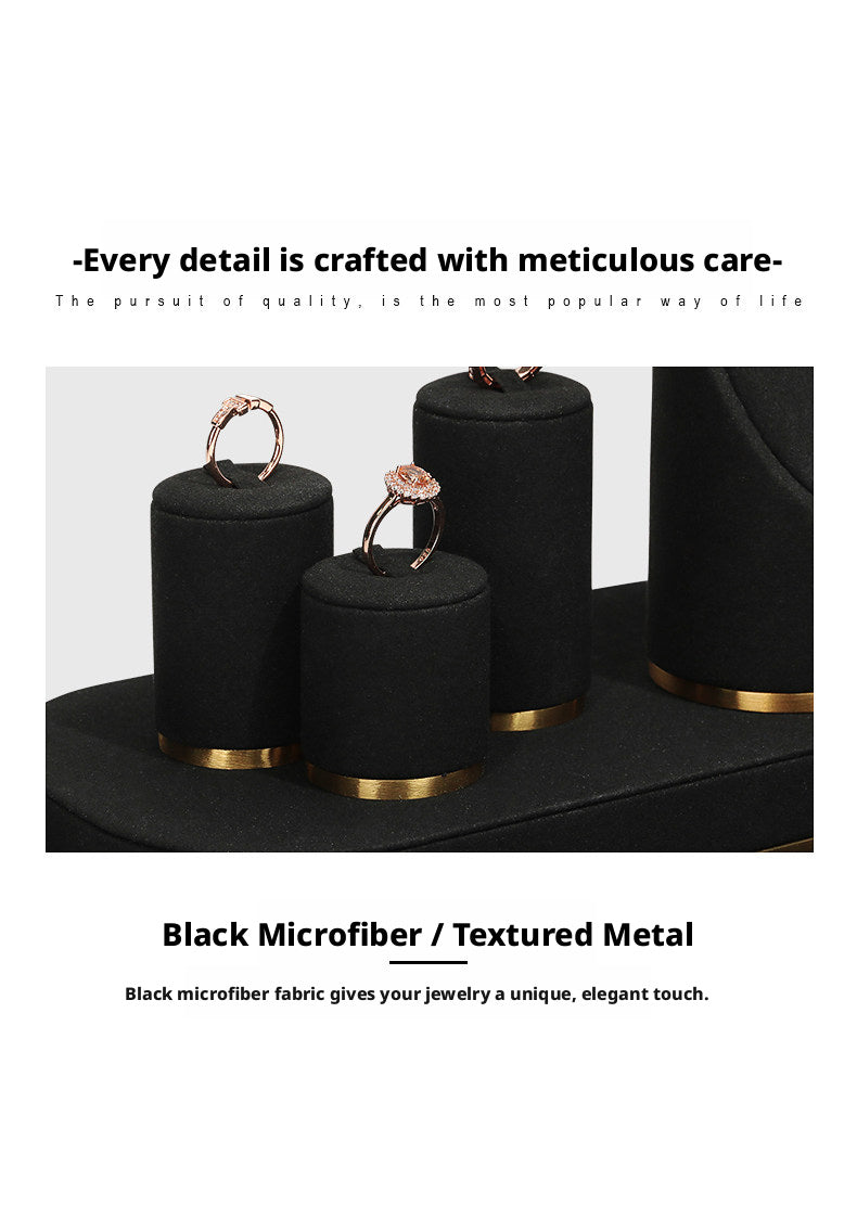 Luxury Black Suede Necklace Bust and Display Stand Set