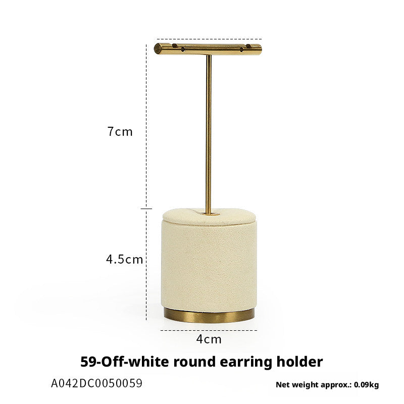 Beige Velvet Necklace Bust and Countertop Display Stands
