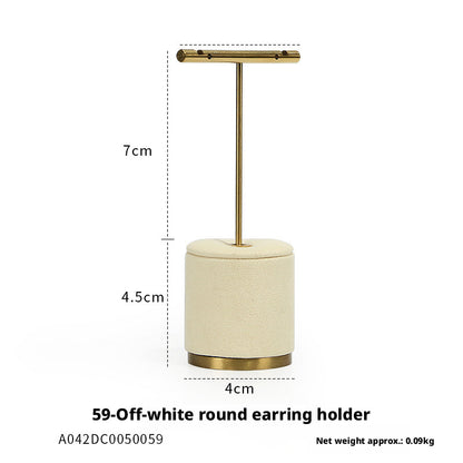 Beige Velvet Necklace Bust and Countertop Display Stands