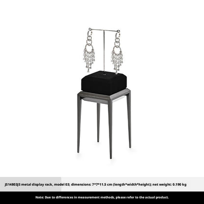 Black Metal Jewelry Display Stand Set with Watch and Necklace Holders