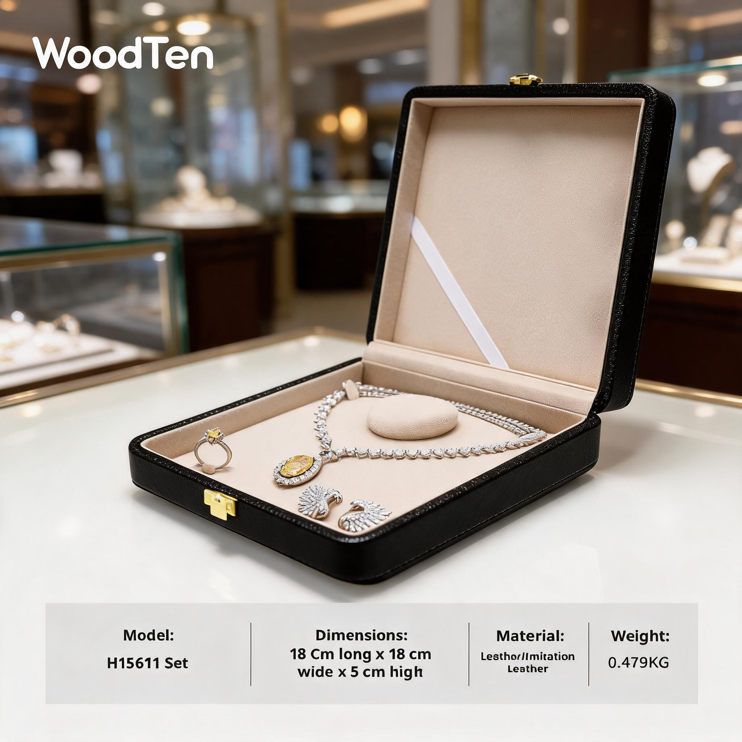 Jewelry Storage Box, Velvet Organizer Display Case for Rings and Necklaces