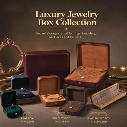 5pcs Luxury PU Leather Jewelry Box, Velvet Lined Gift Case, Elegant Presentation Packaging