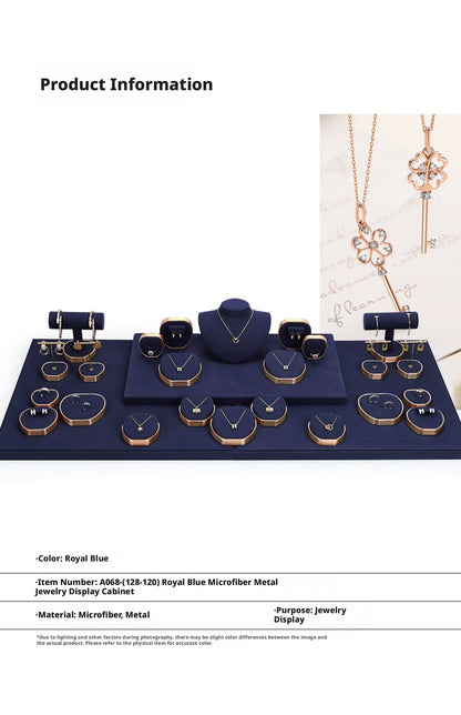 Metal Jewelry Display Stand - 2 Tier Iron Riser for Showcase