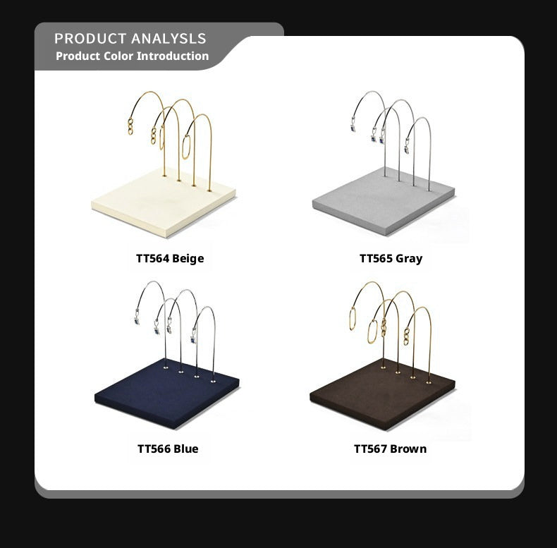 Black Metal Earring Display Stand with Curved Arms for Vendors