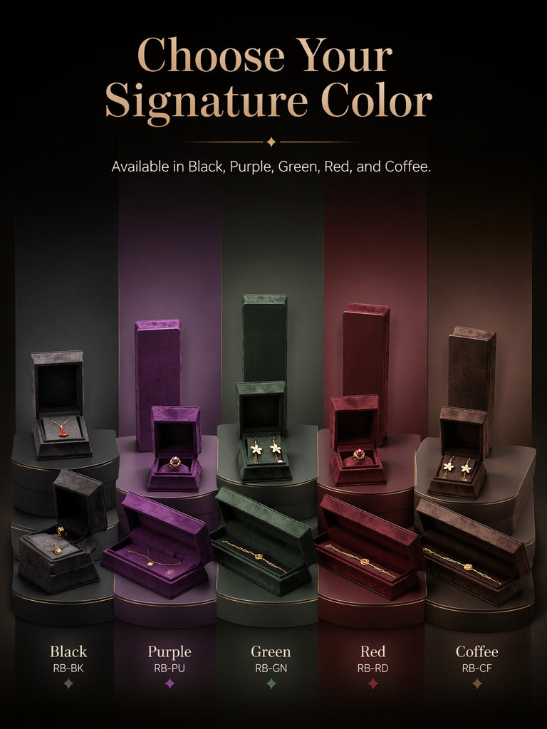 5PCS Velvet Jewelry Box, Suede Gift Packaging Case for Rings Earrings Necklaces