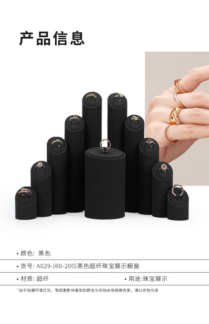 Finger Ring Display Tray - Black Metal Holder for Counter