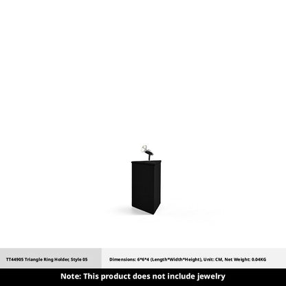 Black Suede Ring Display Stand with Multi-Level Steps for Boutique