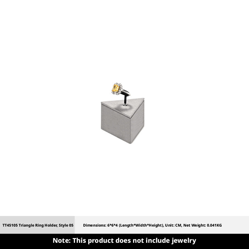 Gray Suede Ring Display Stand with Multi-Level Steps for Vendors