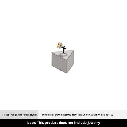 Gray Suede Ring Display Stand with Multi-Level Steps for Vendors