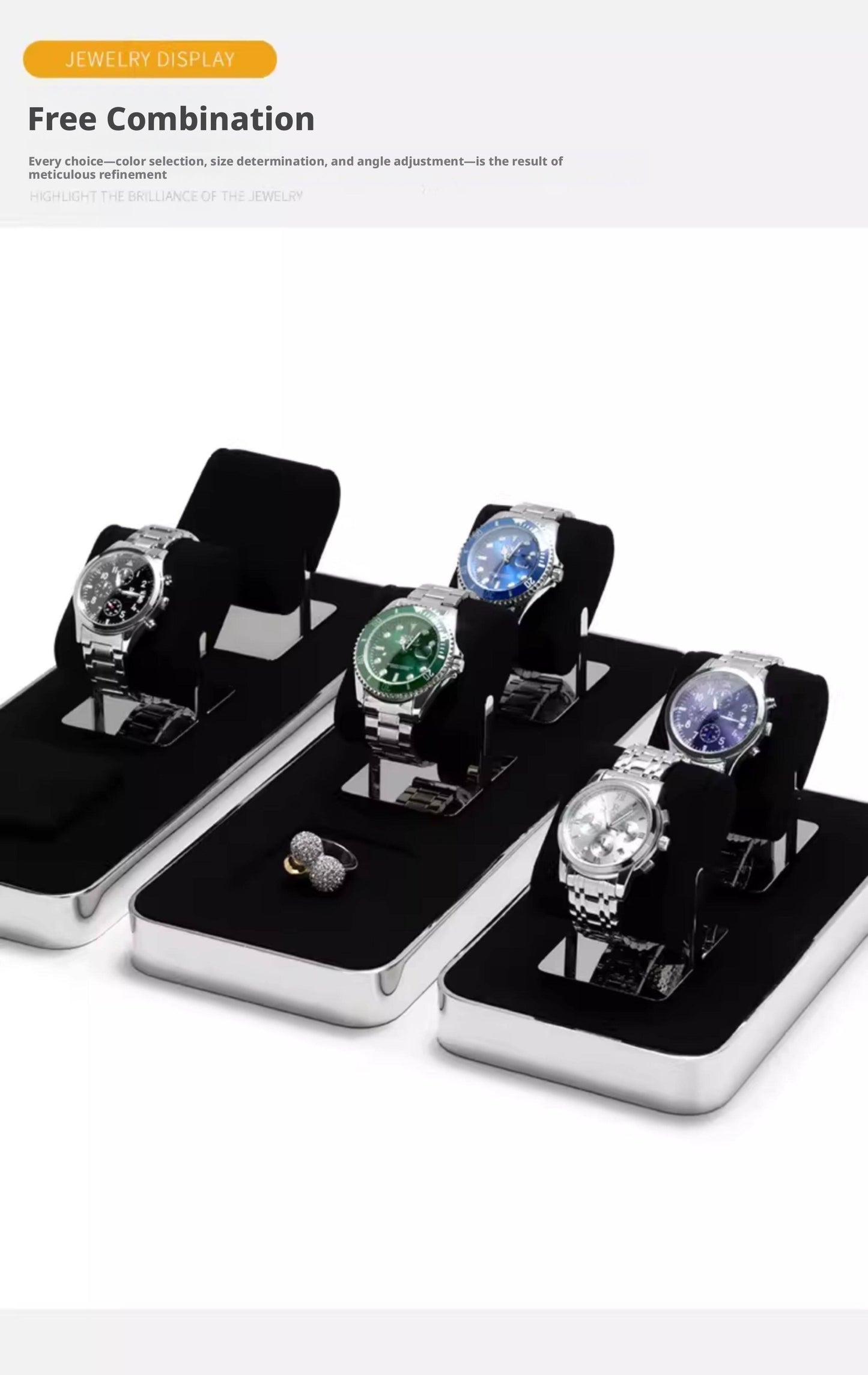 Metal Watch Display Box with Glass Lid - 6 Slot Steel Case