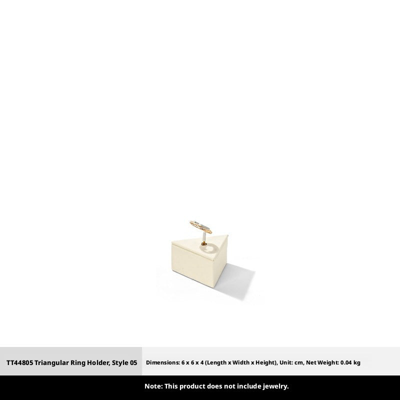 Beige Suede Ring Display Stand with Multi-Level Steps for Vendors