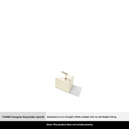 Beige Suede Ring Display Stand with Multi-Level Steps for Vendors