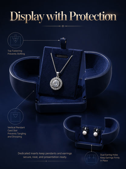 5pcs Navy Velvet Engagement Ring Box, Double Slot Proposal Case, Unique Double-Wing Jewelry Holder