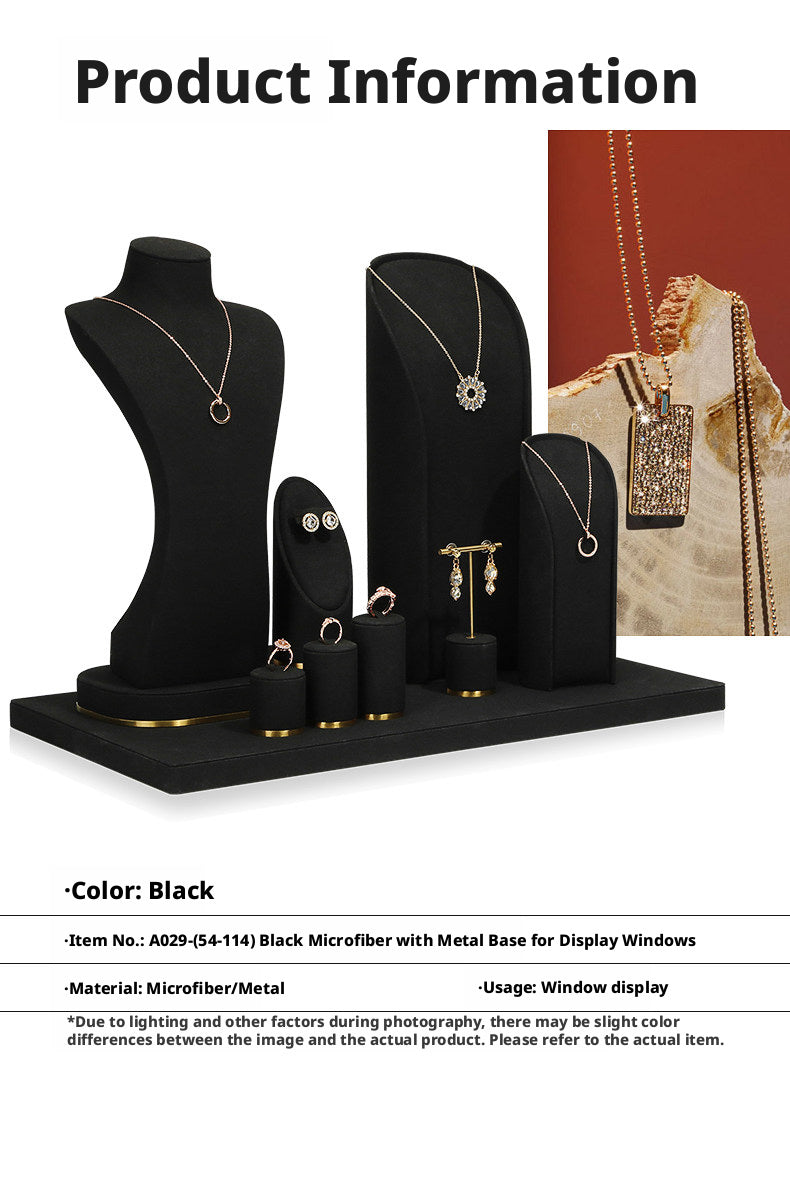 Metal Jewelry Display Stand - 2 Tier Iron Riser for Showcase
