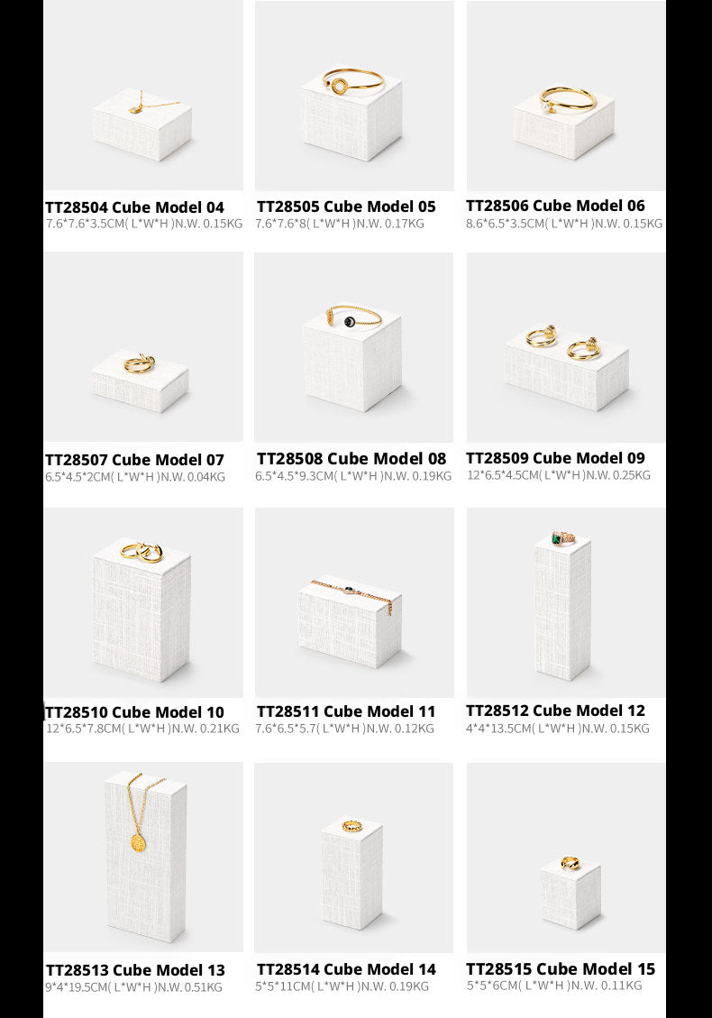 White Linen Jewelry Display Set with Multi-Level Risers for Vendors