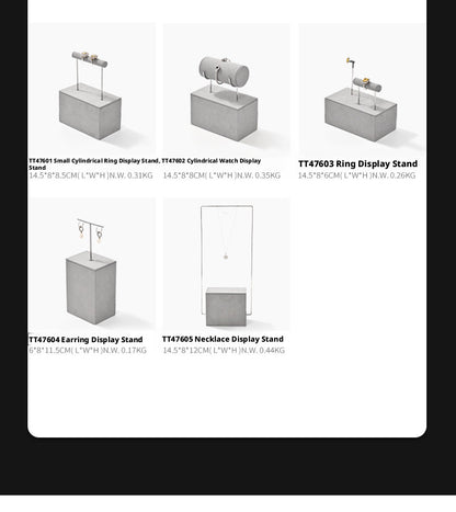 Gray Suede Jewelry Display Stand Set with Metal Arms for Vendors