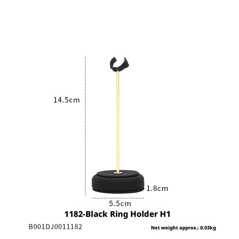 Finger Ring Display Tray - Black Metal Holder for Counter