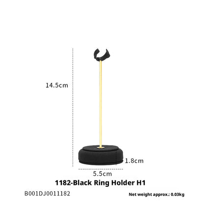 Finger Ring Display Tray - Black Metal Holder for Counter
