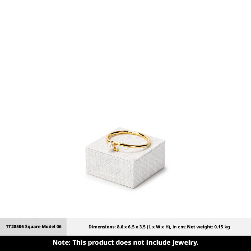 White Linen Jewelry Display Set with Multi-Level Risers for Vendors
