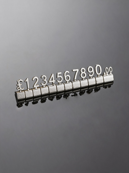 Modular Metal Price Display Numbers, Jewelry Shop Signs (USD, GBP,EURO)