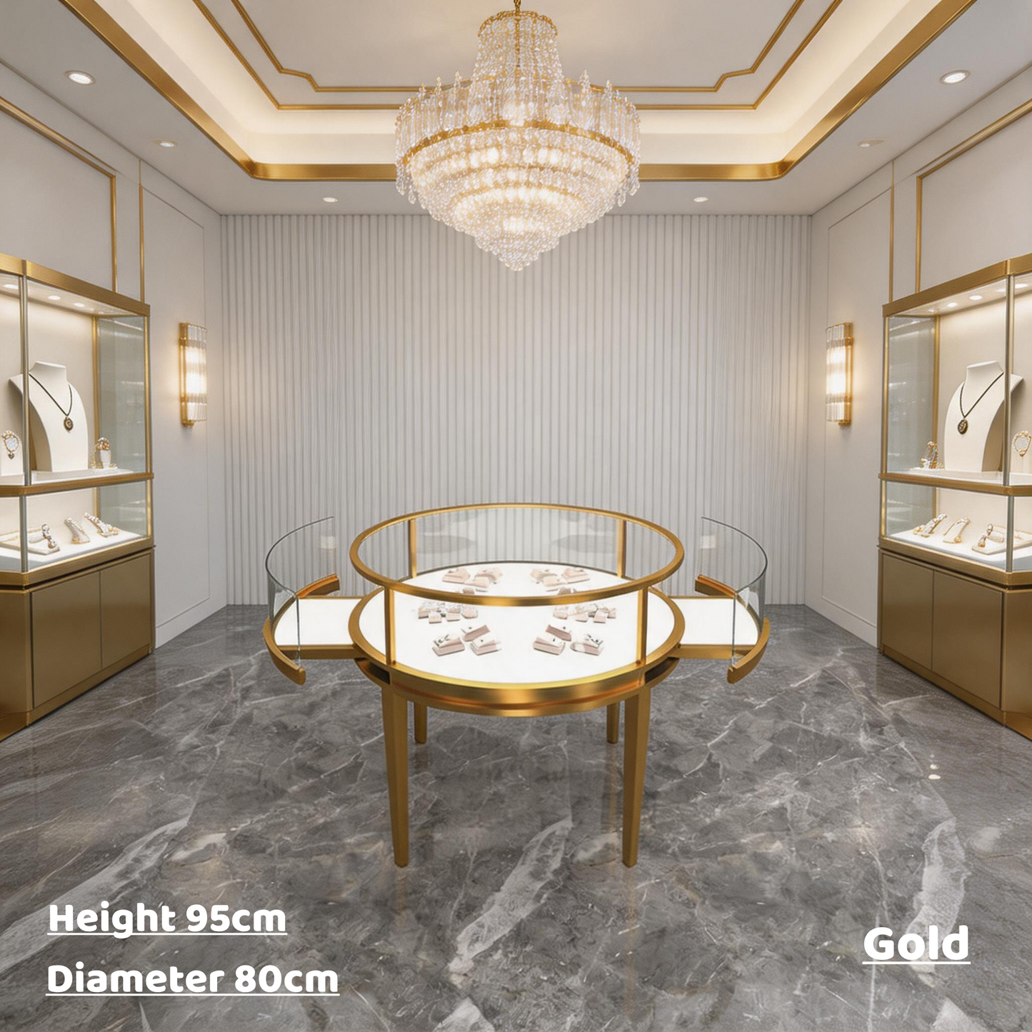 Stainless Steel Electroplated Jewelry Display Stand - Countertop Showcase Rack for Retail Stores Jewelry cabinet